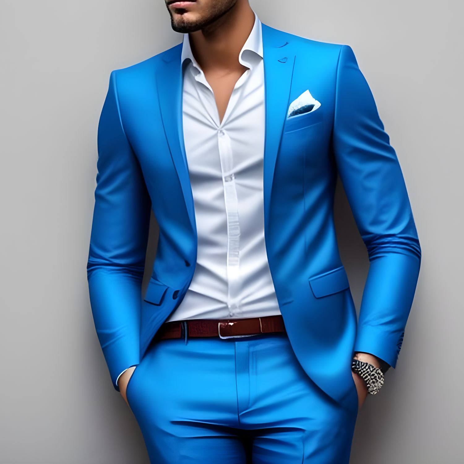 Lighter blue suit