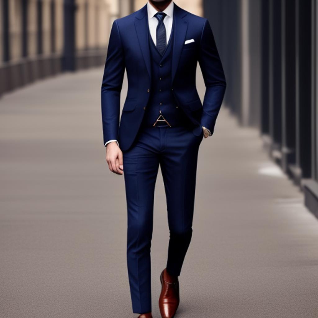 Navy blue shade suit