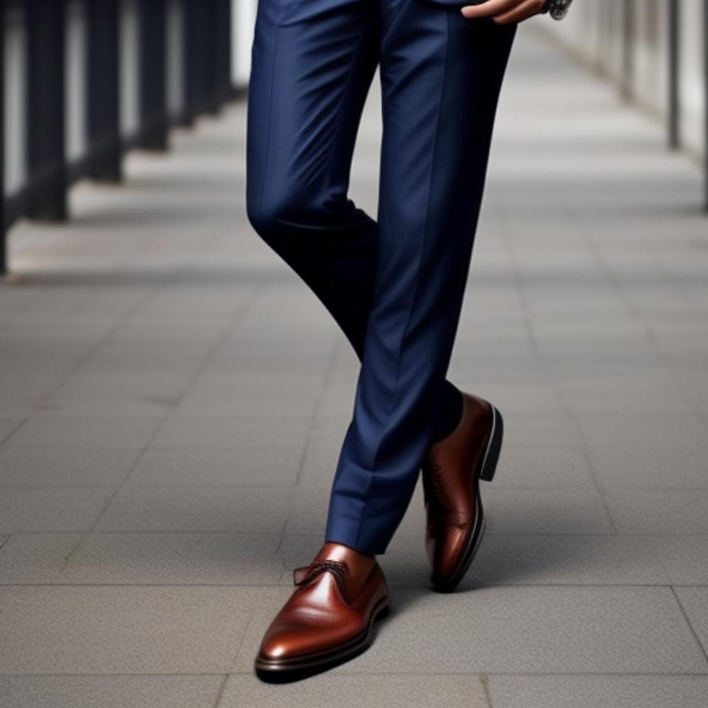 Navy blue suit with Brown Brogues