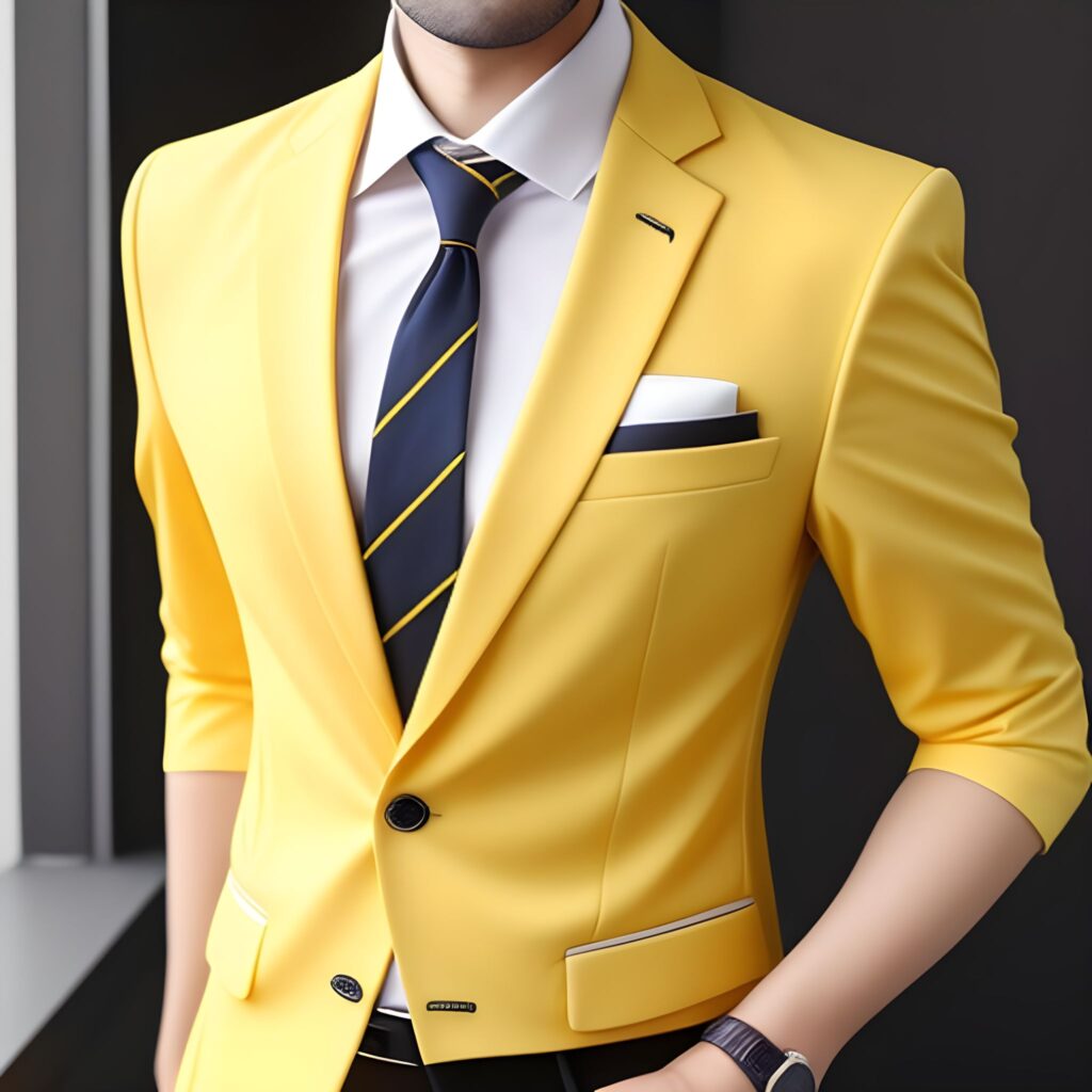 Yellow suit with tie