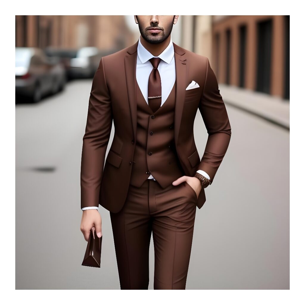 men Chocolate brown suit