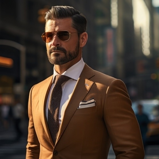 super brown suit