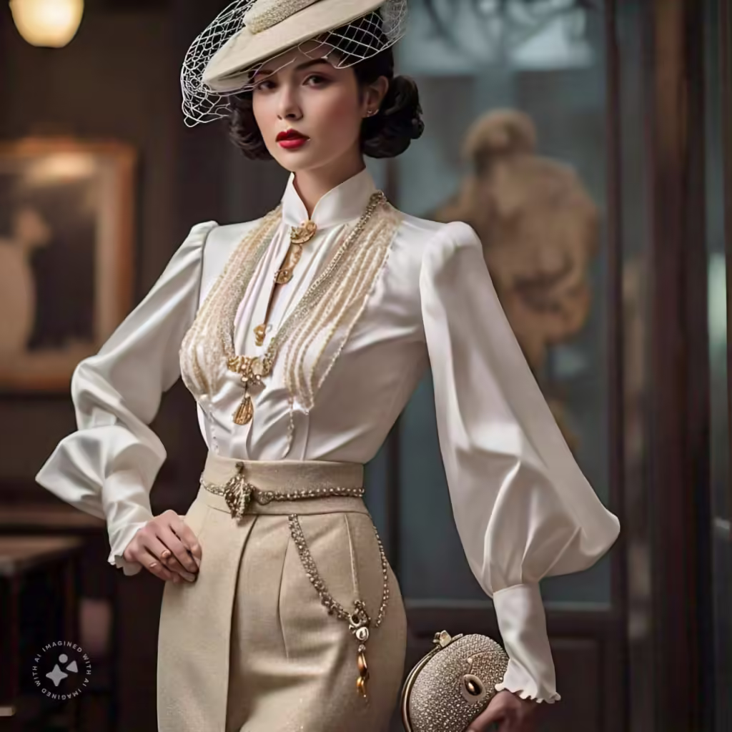 a confident individual dressed in a vintage inspired 3