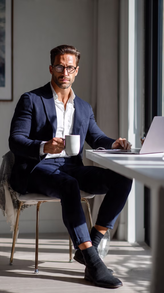 business professional man in office environment wearing